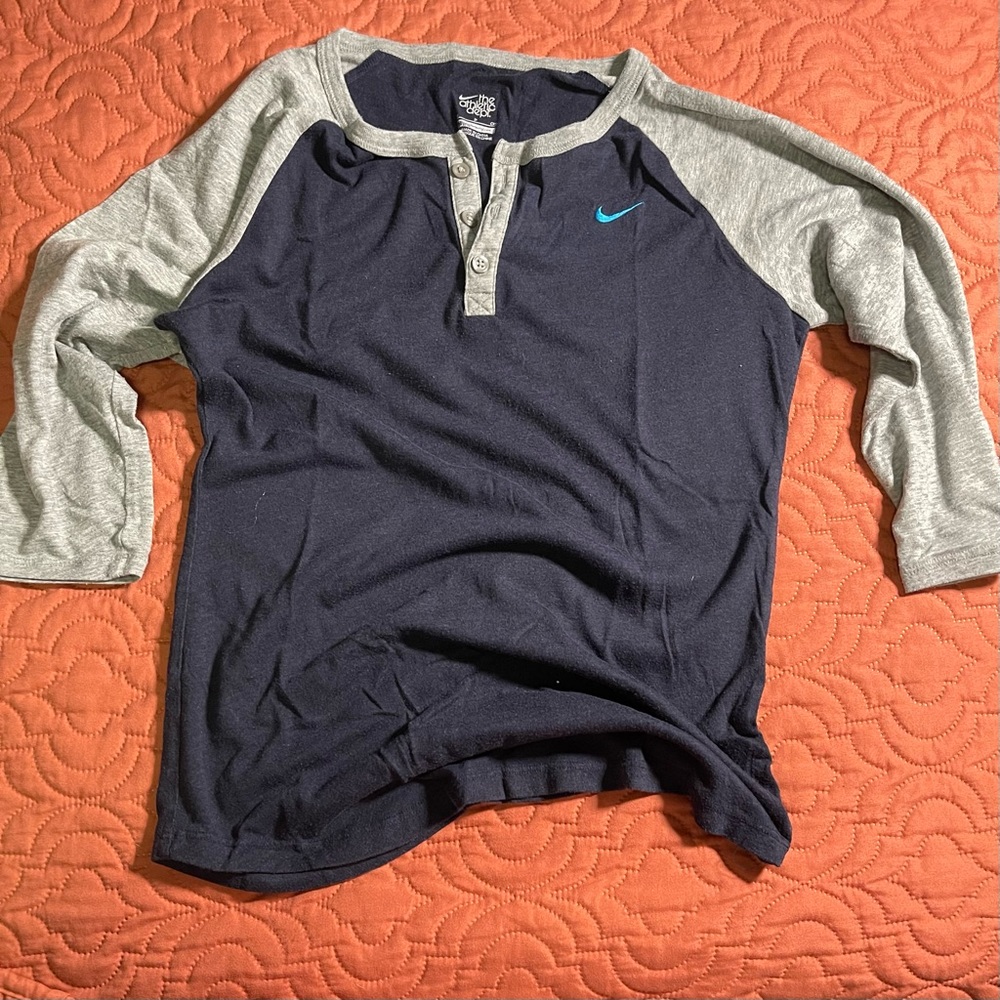 NIKE Navy Baseball T-Shirt